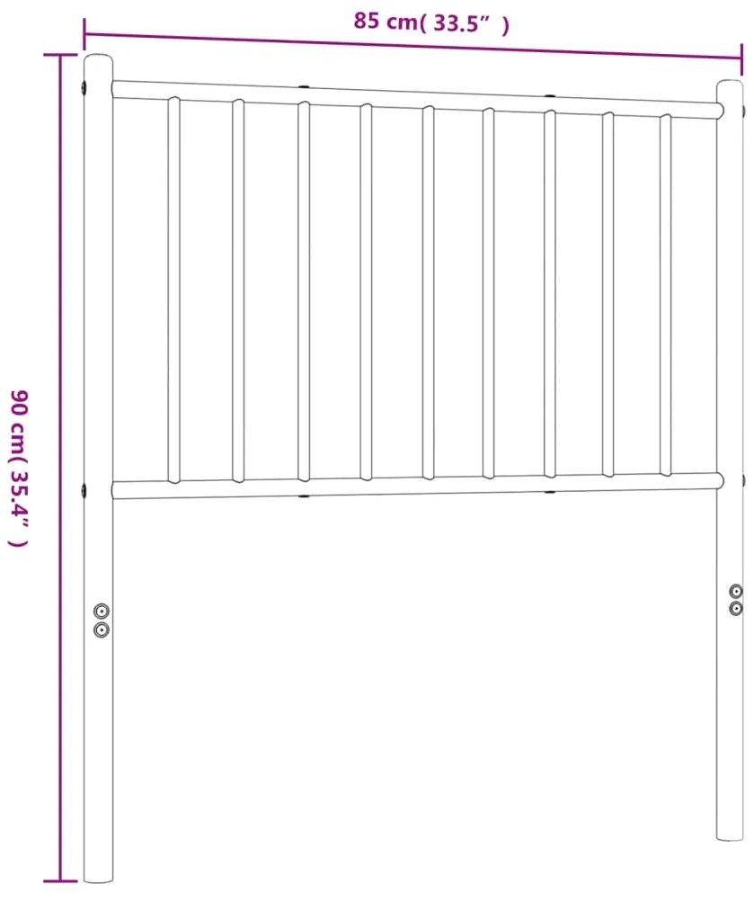Cabeceira de cama 80 cm metal preto