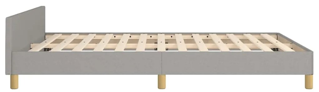 Estrutura de cama sem colchão 140x190 cm tecido cinzento-claro