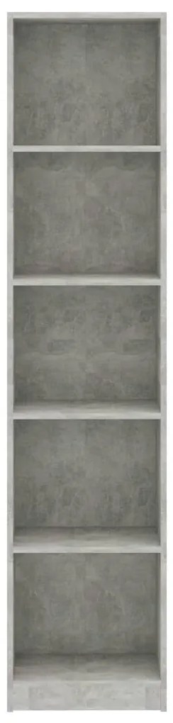 Estante com 5 prateleiras 40x24x175 cm contraplacado cinzento
