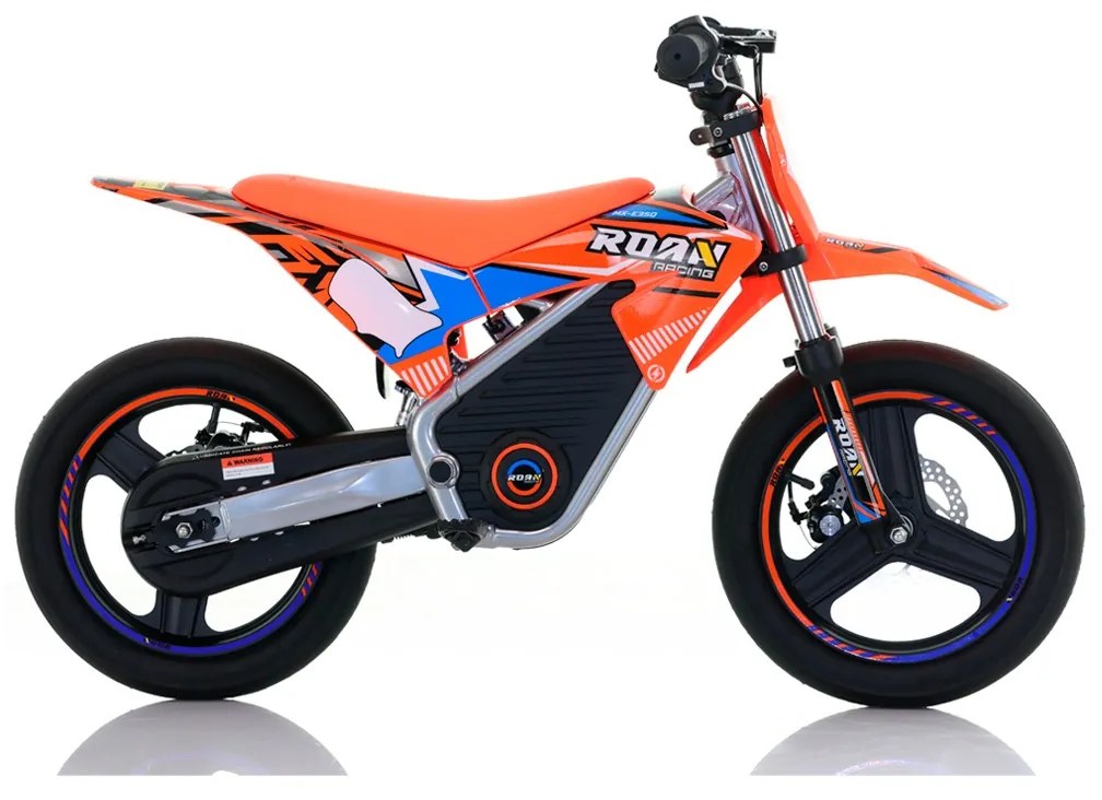 Mini moto elétrica para crianças Minicross 350W Roan MX E350 14/14" Supermotard Laranja