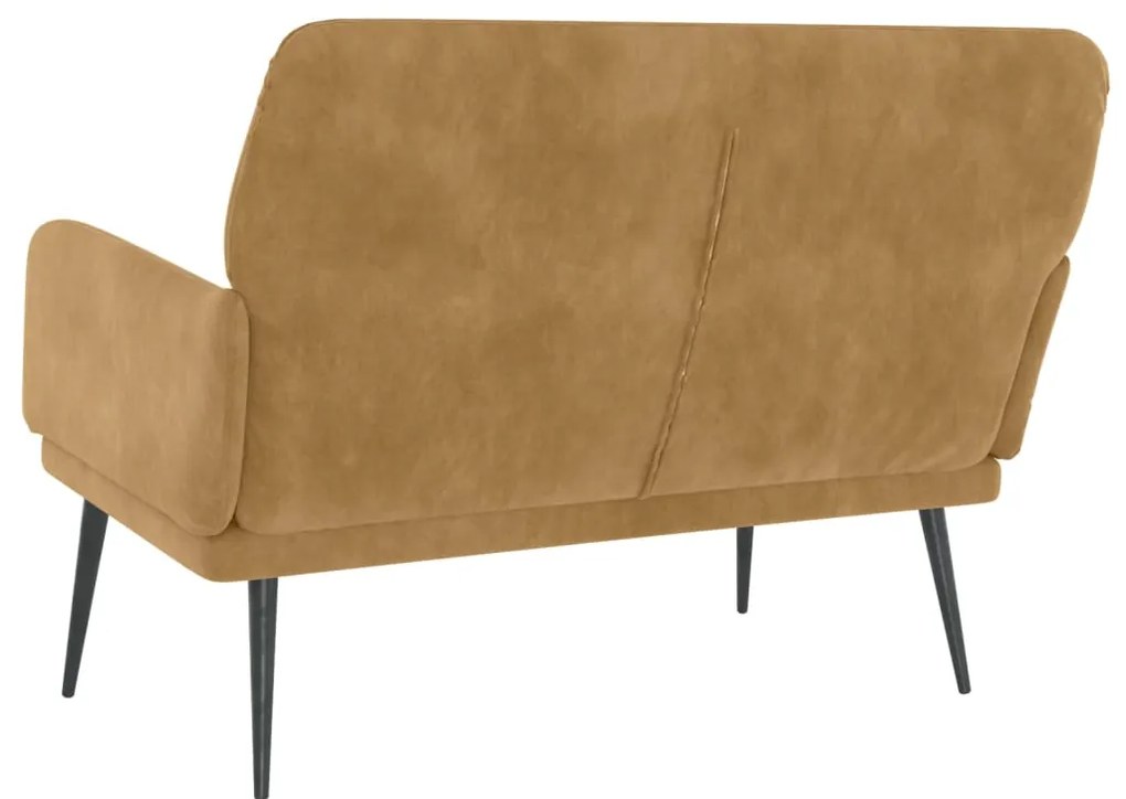 Banco 108x79x79 cm veludo castanho
