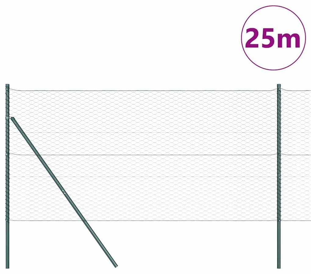 Conjunto de Cercas Conjunto de 2 Verde Floresta Metal 25 x 1 m