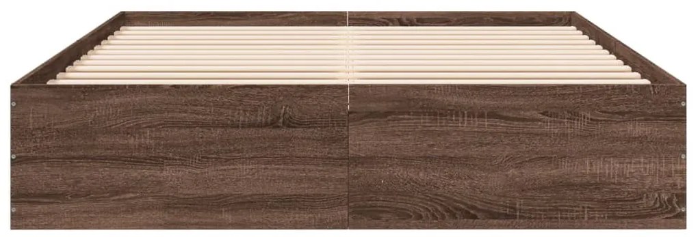 Estrutura de cama 150x200cm derivados madeira carvalho castanho