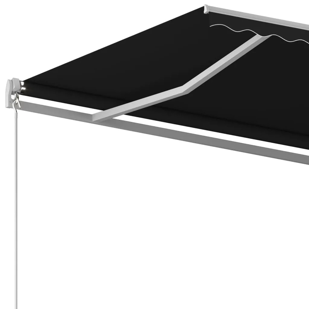 Toldo retrátil automático com postes 4x3,5 m antracite