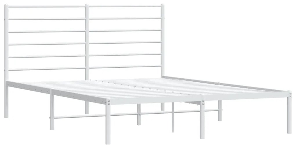 Estrutura de cama com cabeceira 140x200 cm metal branco