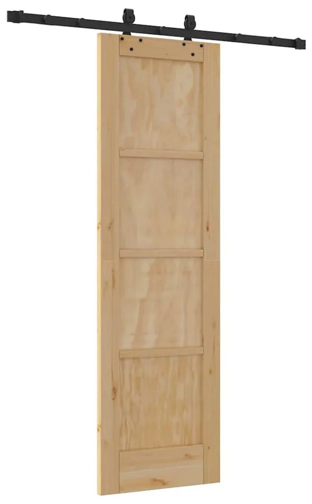 Porta Deslizante com Conjunto de Hardware "ORKDAL" de Madeira Maciça d