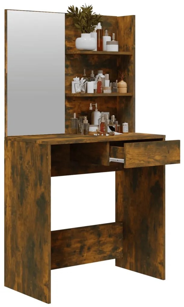 Toucador com espelho 74,5x40x141 cm cor carvalho fumado
