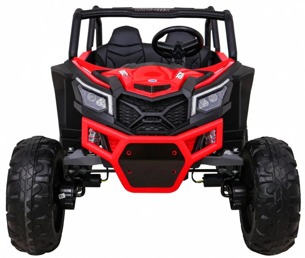 Buggy elétrico para Crianças 24V 4x4 2 Lugares UTV-MX Rodas de EVA, Assento de couro Vermelho