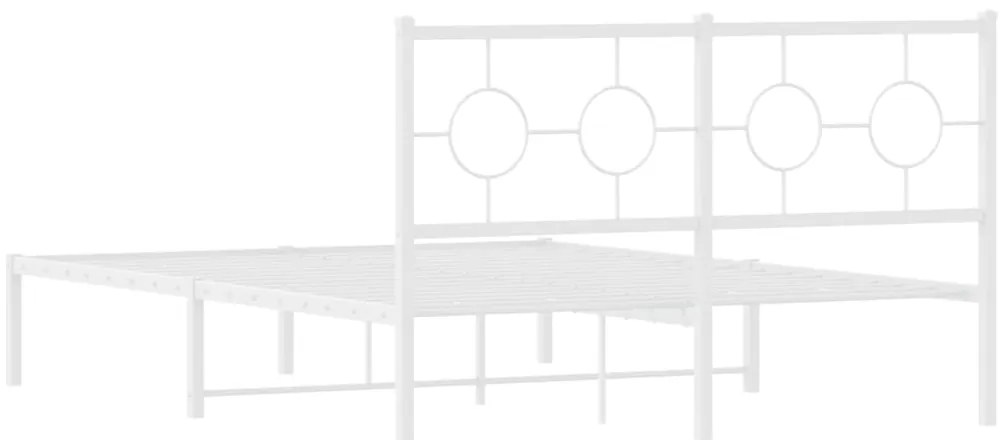 Estrutura de cama com cabeceira 140x200 cm metal branco