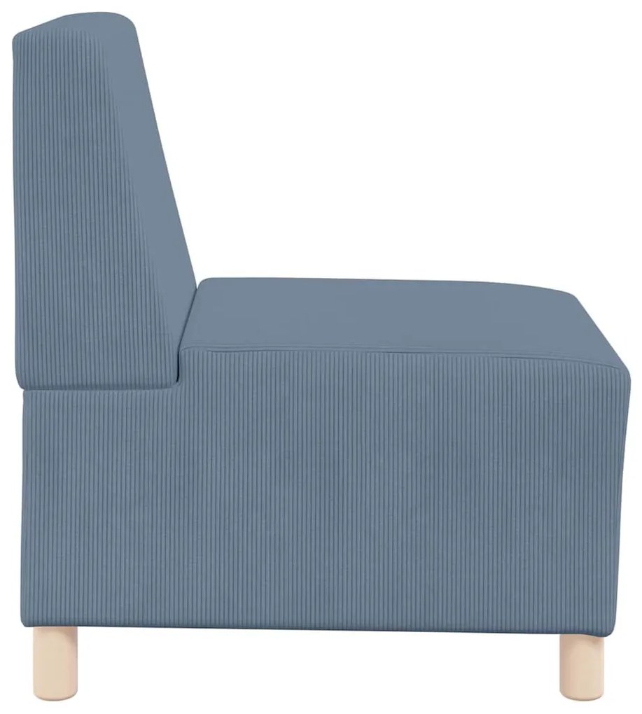 Poltrona tecido corduroy 55 cm azul