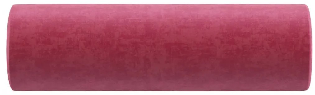 Almofadas decorativas 2 pcs Ø15x50 cm veludo vermelho tinto