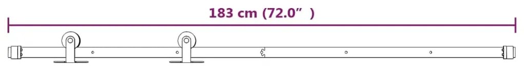 Kit de ferragens para porta deslizante 183 cm aço branco