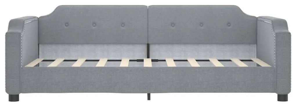 Sofá-cama com gavetão 90x190 cm tecido cinzento-claro