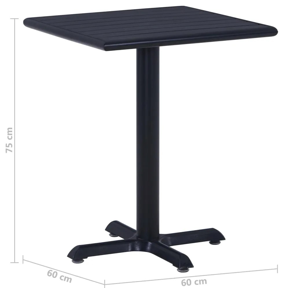 Mesa de jardim 60x60x75 cm preto