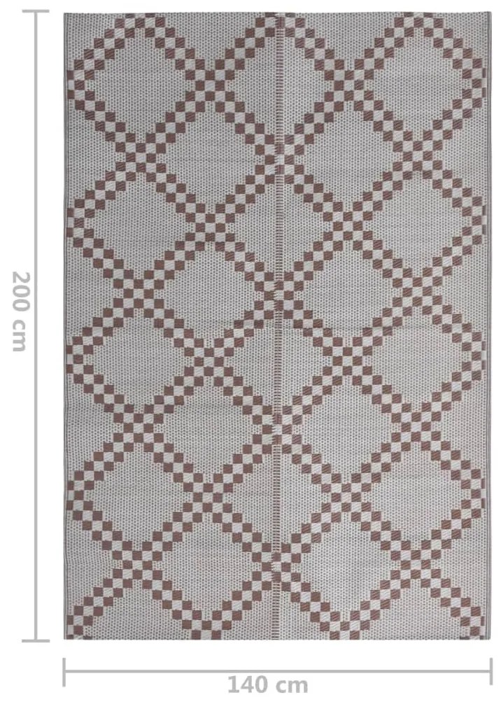 Tapete de exterior 140x200 cm ARAKIL PP castanho