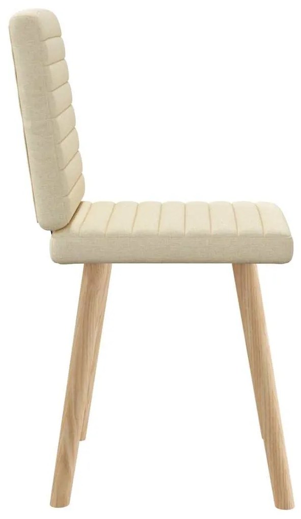 Cadeiras de jantar 2 pcs tecido cor creme