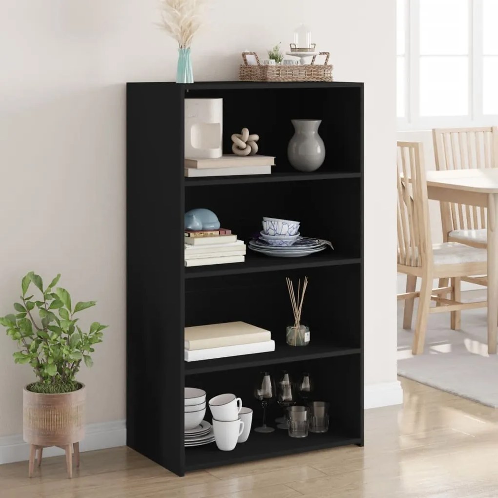 vidaXL Armário alto 70x41x124 cm derivados de madeira preto
