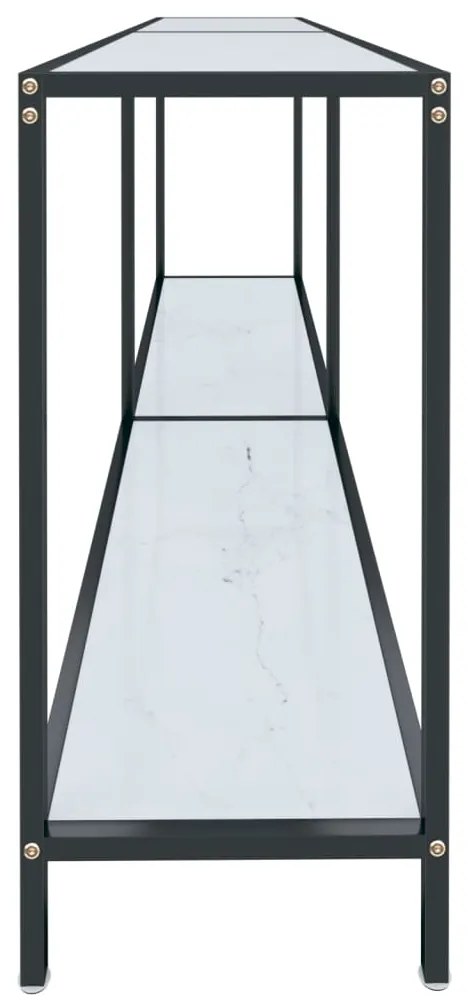 Mesa consola branco 180x35x75,5 cm vidro temperado