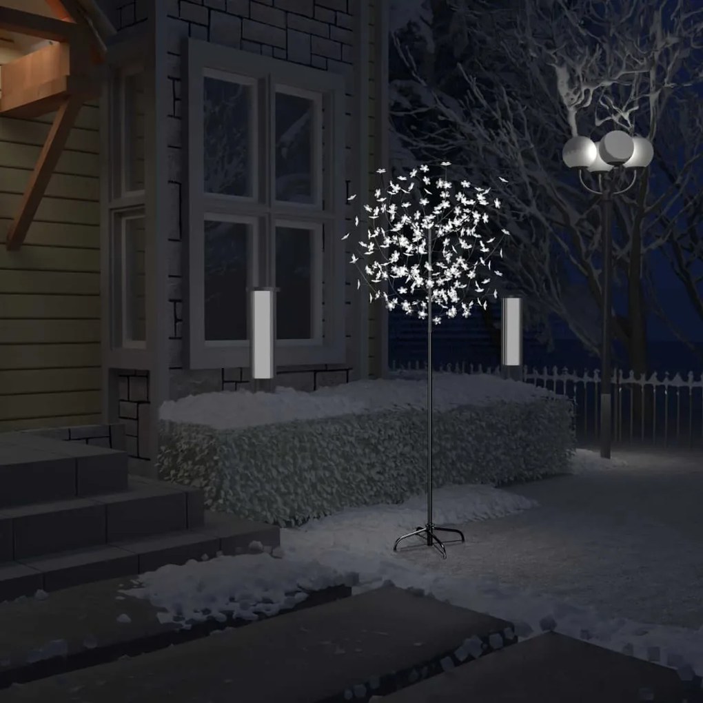 51266 vidaXL Árvore de Natal 200 LED flor cerejeira luz branco frio 180 cm
