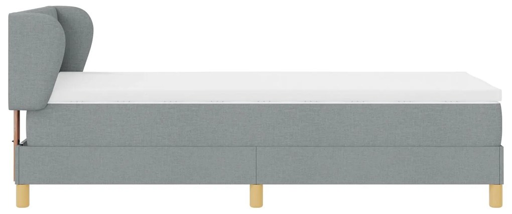 Cama Box com Colchão vidaXL - Cinza Claro, 90x200 cm, Tecido