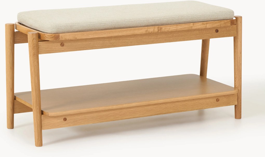 Banco estofado em madeira com sapateira Libby