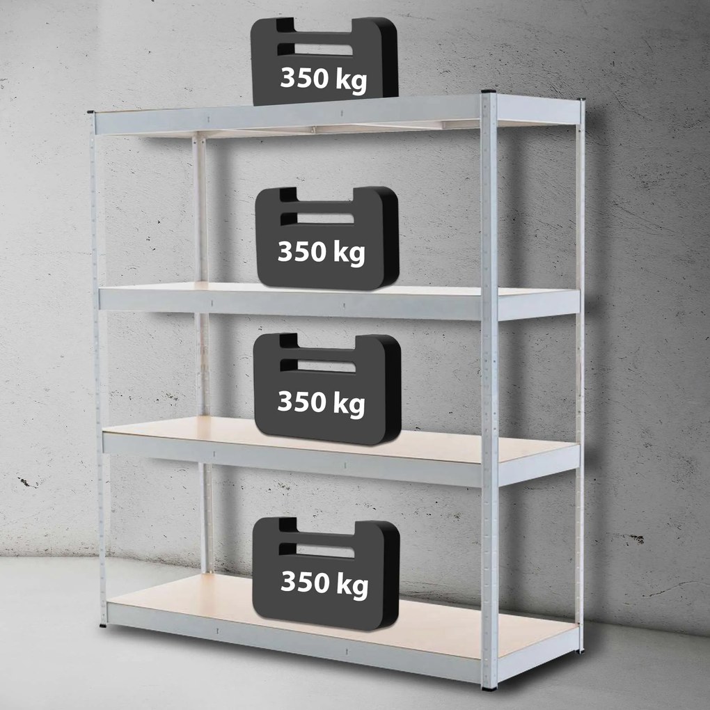 Estante de armazenamento 160 x 60 x 180 cm Branco