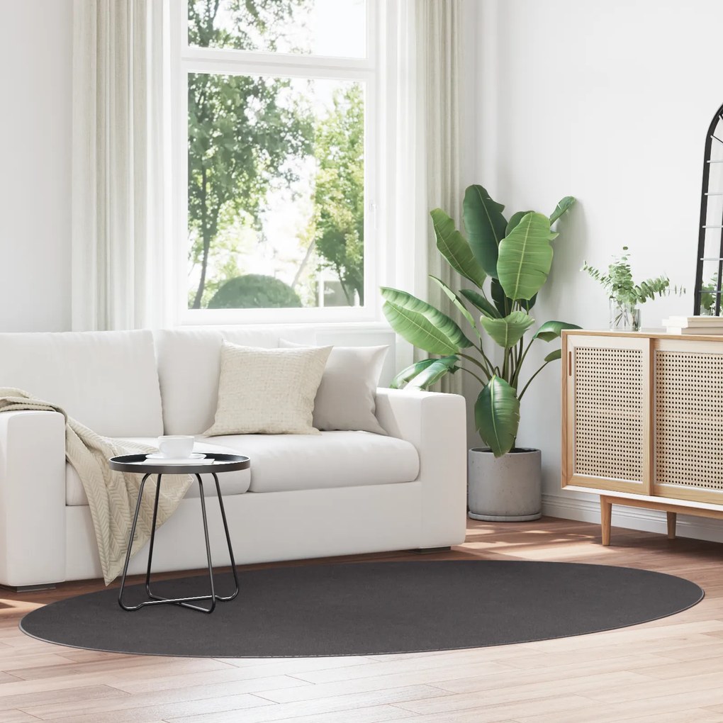 vidaXL Tapete "HUARTE" Antracite 160x230 cm Oval