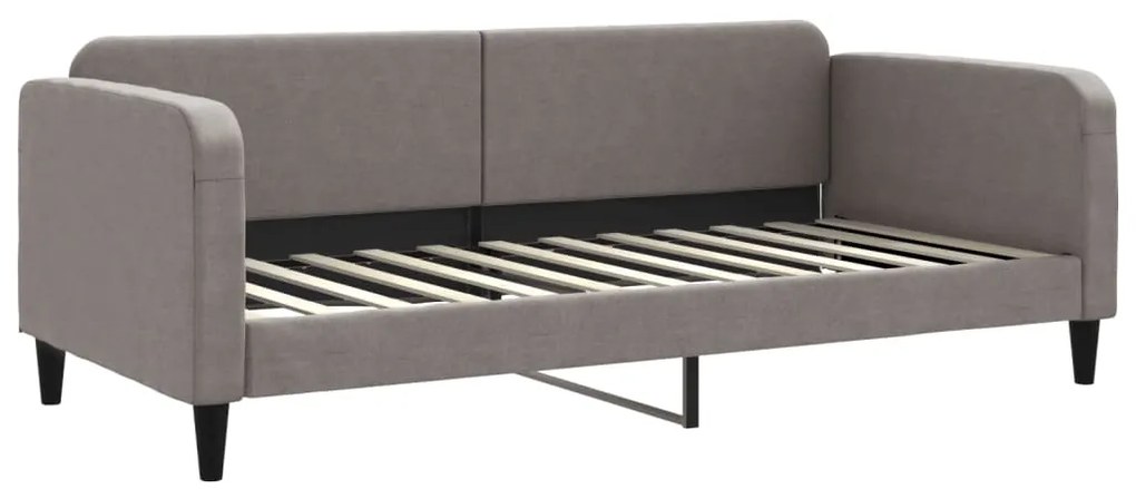 Sofá-cama com colchão 90x200 cm tecido cinzento-acastanhado