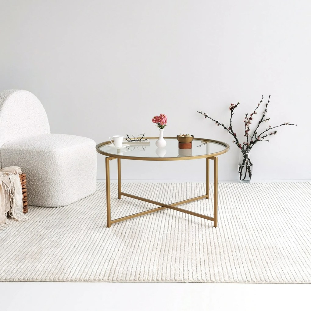 Mesa de Centro Gold Sun – Dourado – 83 x 40 x 83 cm