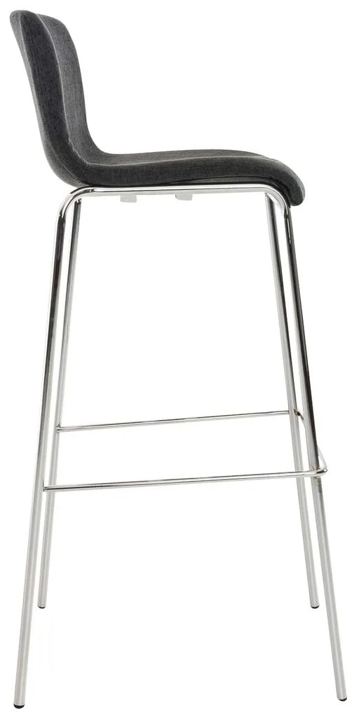 Conjunto de 2 bancos de bar Hoover em tecido e com estrutura cromada 43 x 100 x 48 cm Cinzento escuro