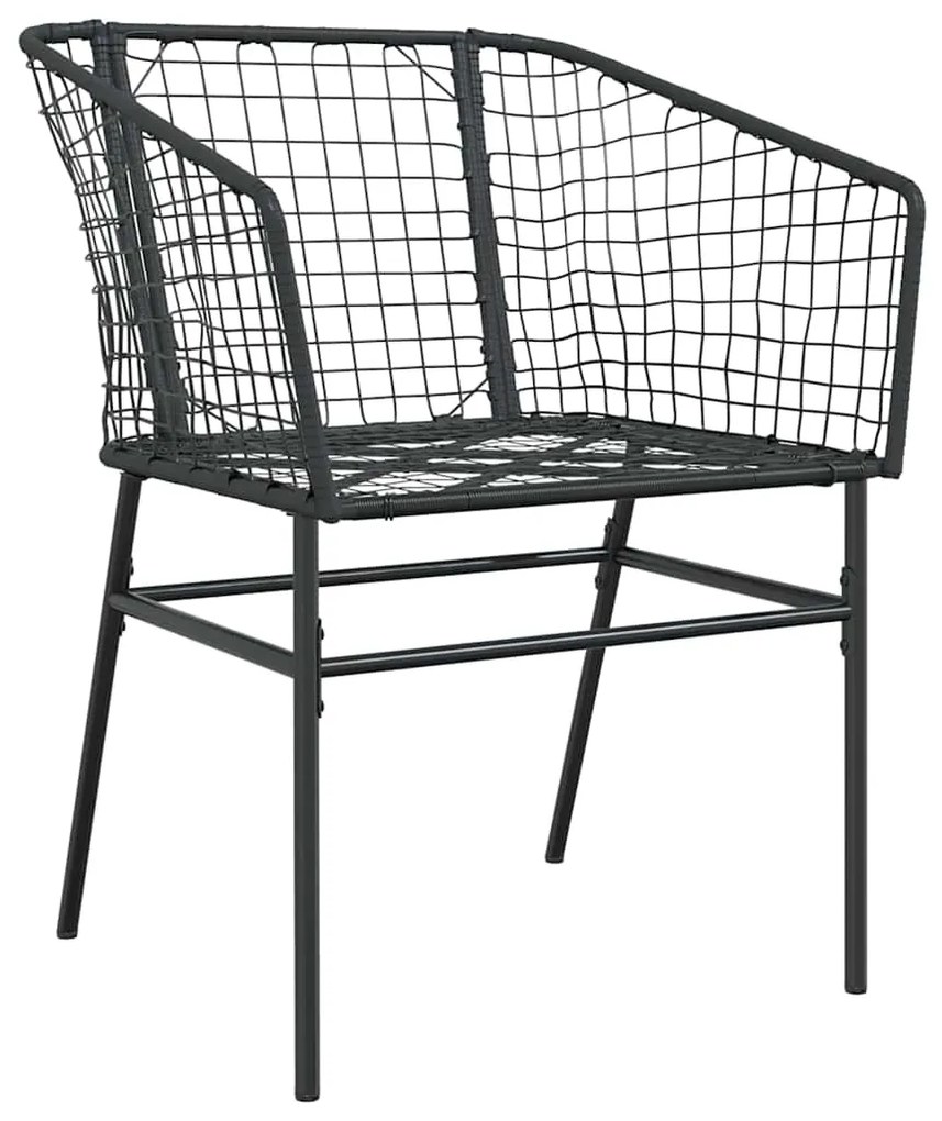 Conjunto de Jantar de Jardim com 5 Peças Preto em Rattan Sintético