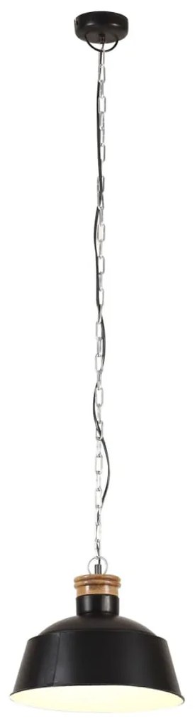 Candeeiro suspenso industrial 32 cm E27 preto