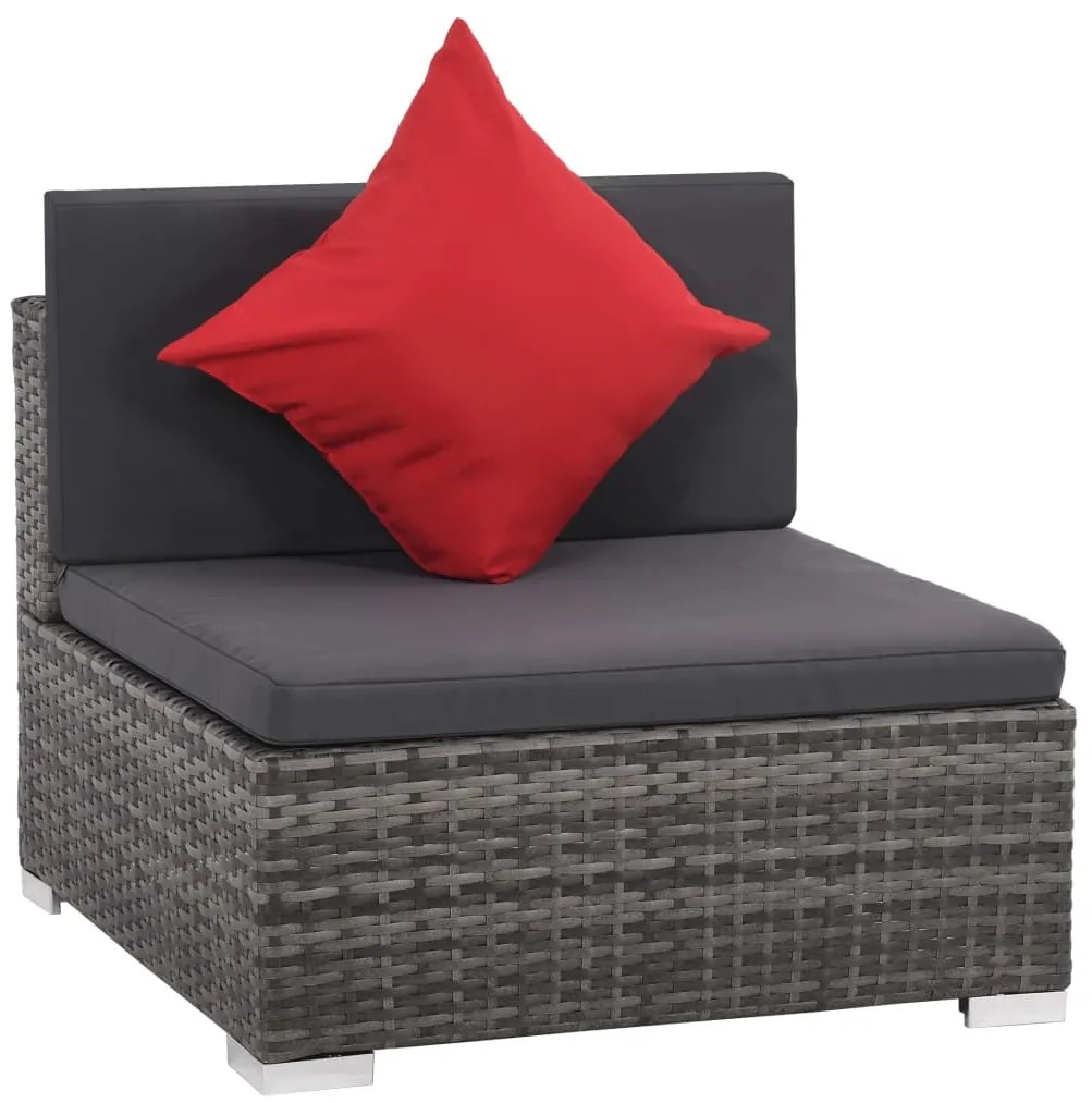 Conjunto de lounge de jardim com 8 peças e almofadas, vime sintético,