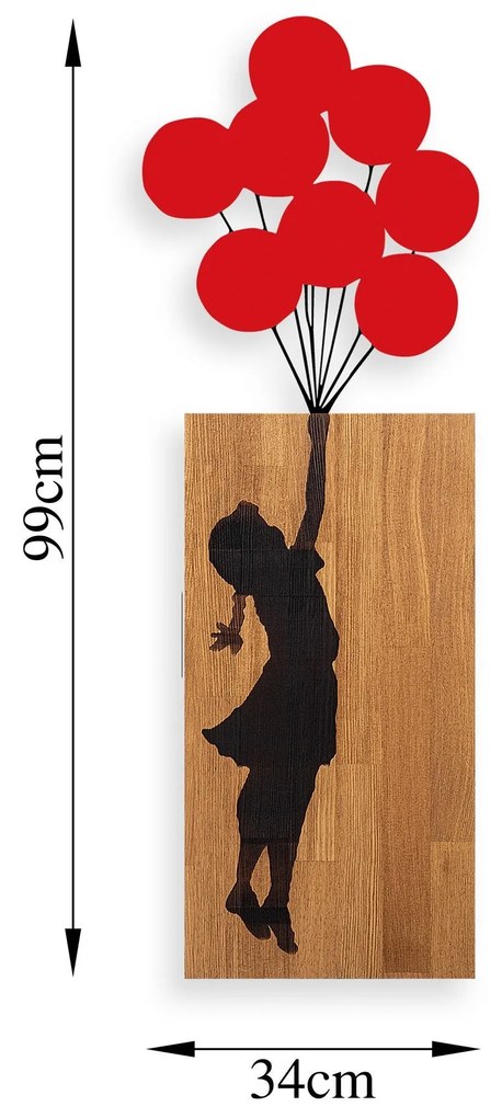 Acessório Decorativo de Parede Ma-368 – Nogueira e Preto – 70 x 62 cm