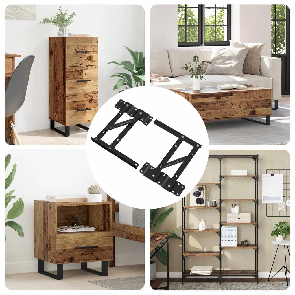 vidaXL Mecanismo de Levantamento de Cama 2 pcs Preto 340 x 95 x 40 mm