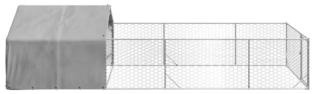 Canil exterior para cães com corredor 6x2x1,5 m aço galvanizado