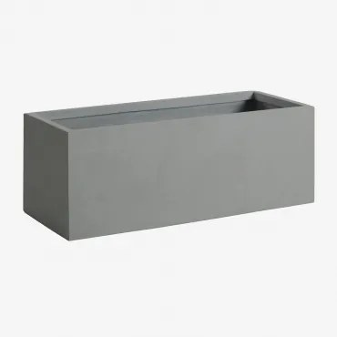 Vaso De Flores Retangular De Cimento Sergio 100 X 35 X 30 Cm & Cinza Claro - Sklum