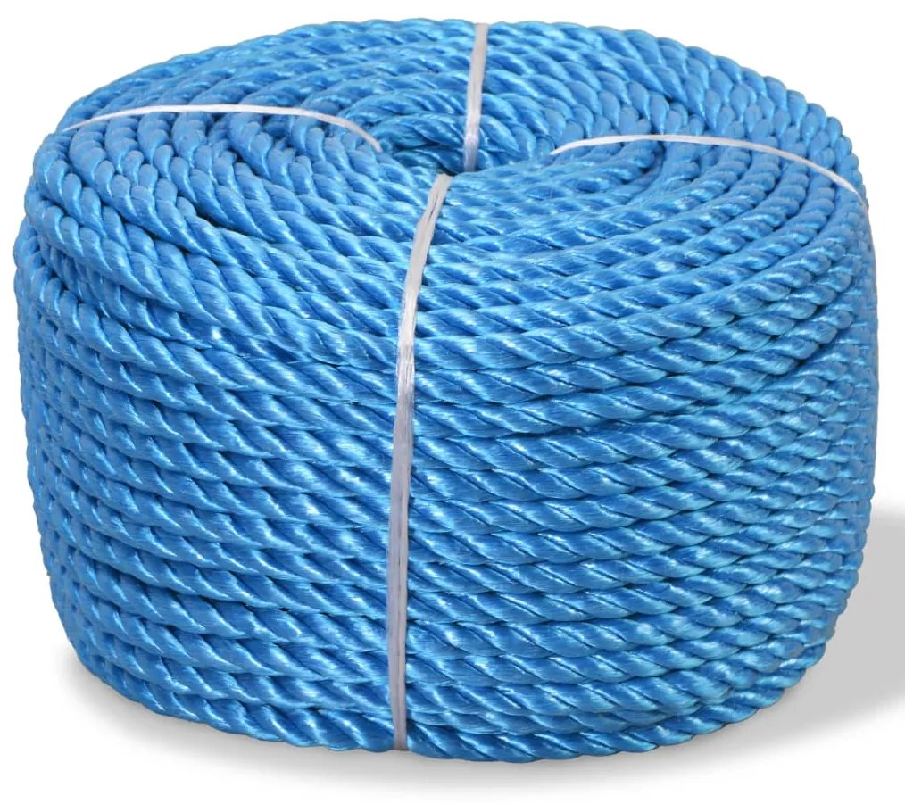 vidaXL Corda torcida em polipropileno 8 mm 500 m azul