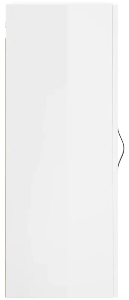 Armário de parede 34,5x34x90 cm branco brilhante