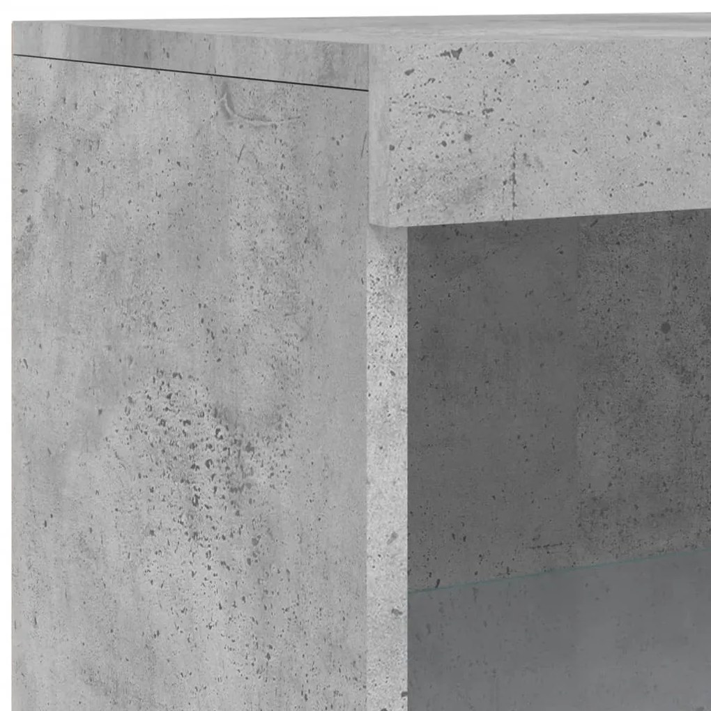 Aparador com luzes LED 181,5x37x100 cm cinzento cimento