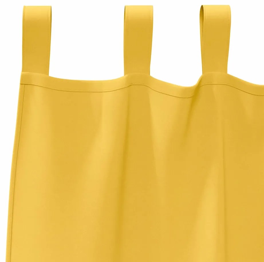 Cortinas 2 pcs amarelo mostarda 260 x 140 cm Poliéster