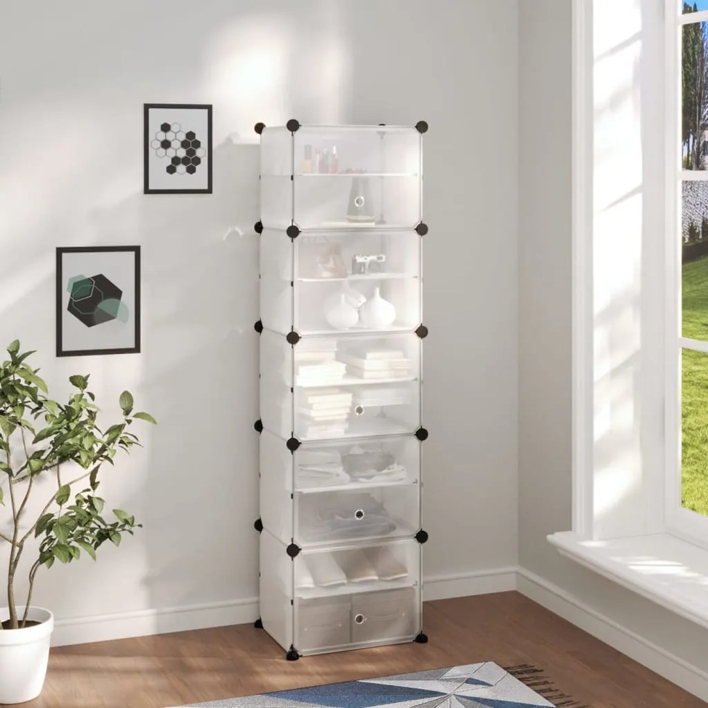 vidaXL Sapateira 44x31,5x153,5 cm PP transparente