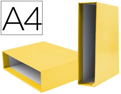 Caixa para Pasta de Arquivo Documenta Lombada Larga Din A4 Amarelo