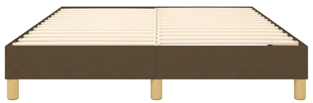Estrutura de cama sem colchão 140x200 cm tecido castanho-escuro