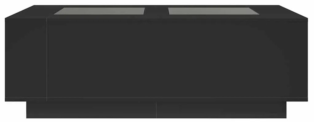 Mesa de centro luzes LED Infinity 116x69x40 cm preto