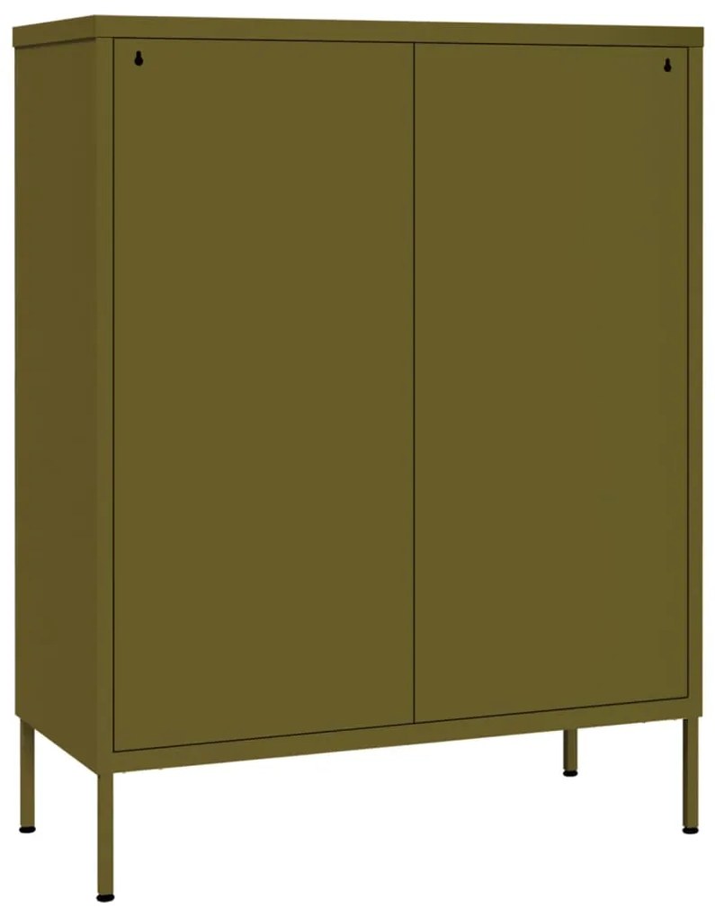 Armário com gavetas aço 80x35x101,5 cm verde-azeitona