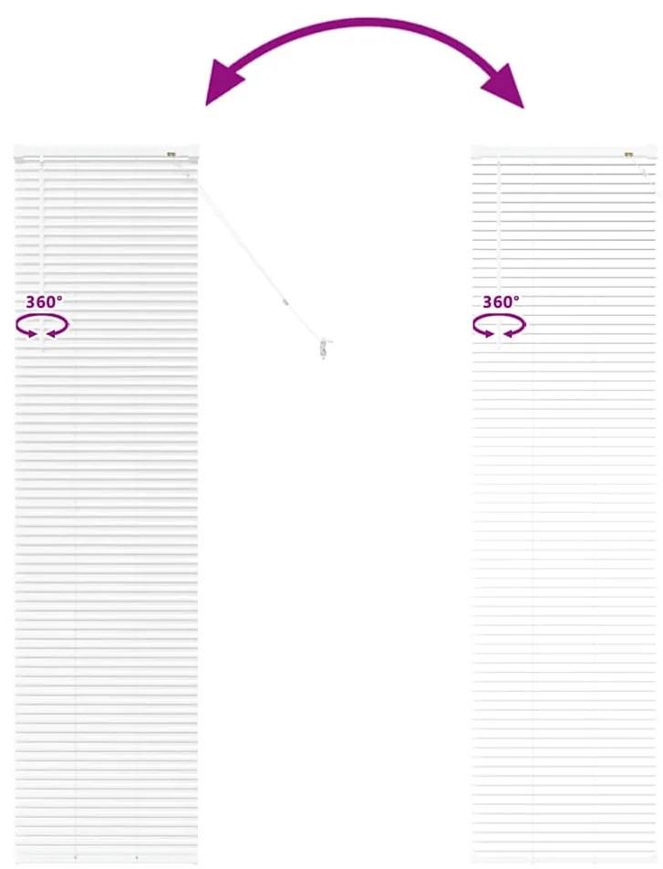Persiana de Janela com cortinas Outros Manual Branco 80 x 130 cm Alumí