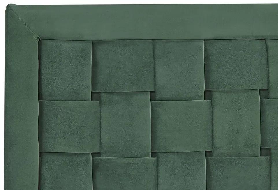 Cama de casal em veludo verde escuro 180 x 200 cm LIMOUX Beliani