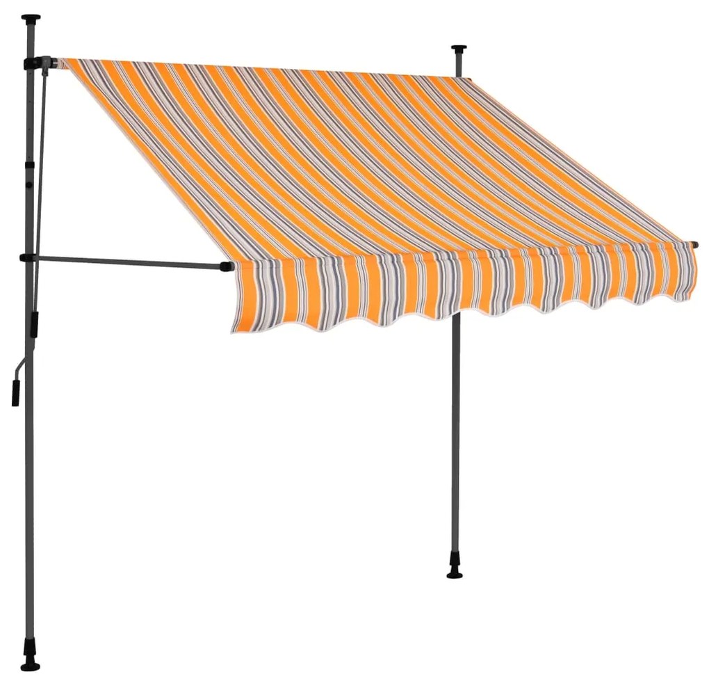 Toldo retrátil manual com LED 100 cm amarelo e azul