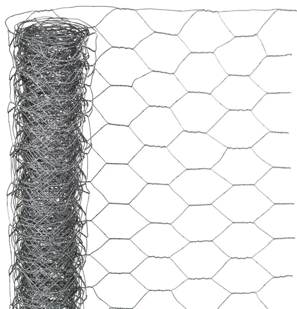 Nature Rede de arame hexagonal 1x10 m 25 mm aço galvanizado